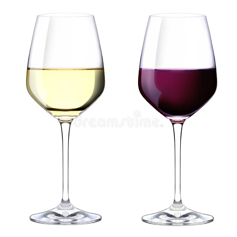 Two glasses of red and white wine stock image Two glasses of red and white wine stock image