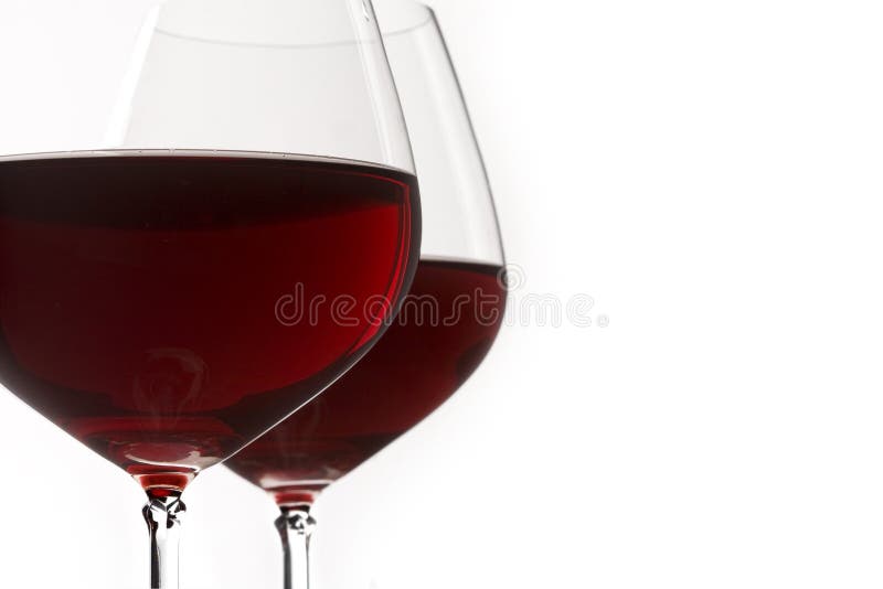 Two glasses of red wine royalty free stock images