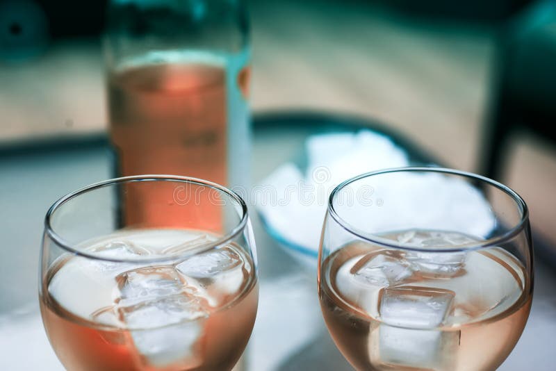 Rose wine on ice stock photo. Image of celebrate, unopened 5979496