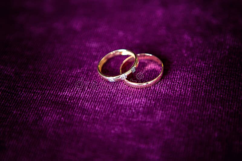 Wedding rings close up stock photo. Image of closeup