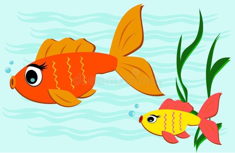 Two Goldfish Swimming stock vector. Illustration of animal - 22119010