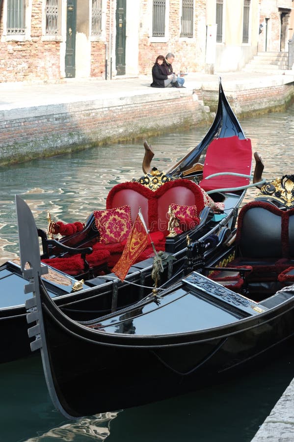 Two Gondolas at Venice canal,Italy