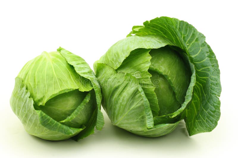 Two Green cabbages stock image. Image of isolated, close 16141495
