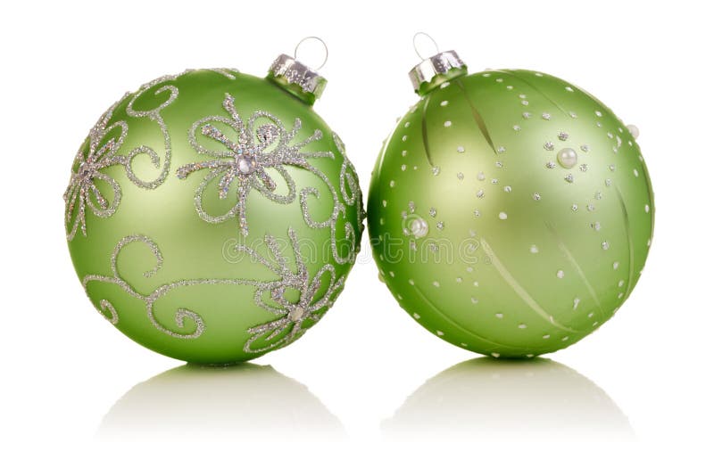 Green Christmas Baubles stock photo. Image of tree, hanging 11193834