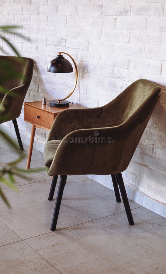 Two Grey Armchairs Modern Home Interior Design Stock Photo Image of