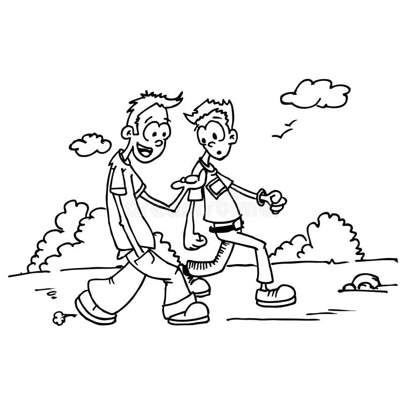 two people walking clip art