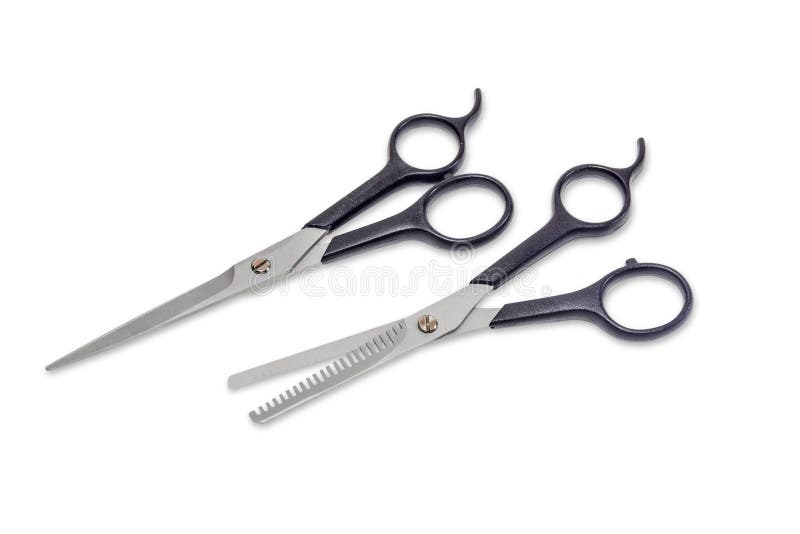 Two Hairdressers Scissors on a Light Background Stock Photo Image of