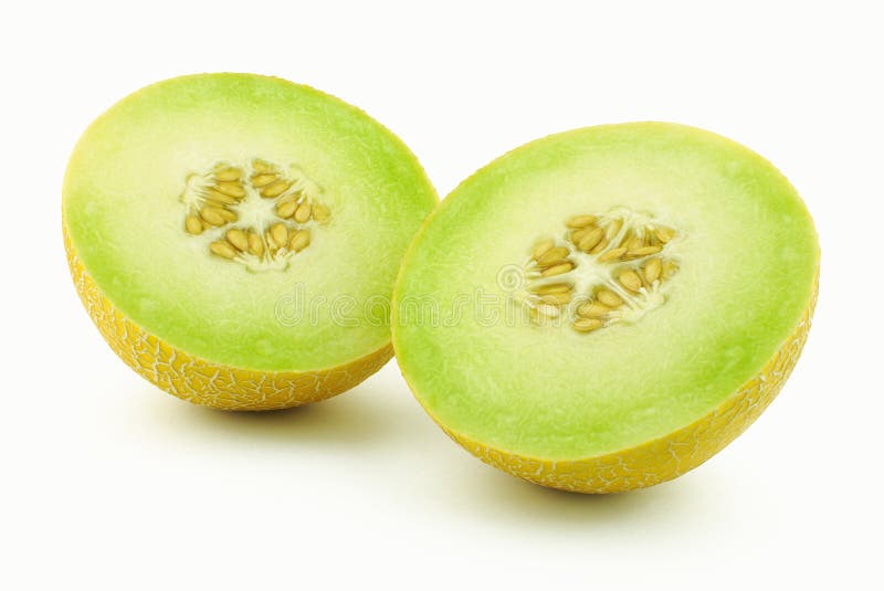 Two Halves of Yellow Melon Cantaloupe Stock Image Image of snack