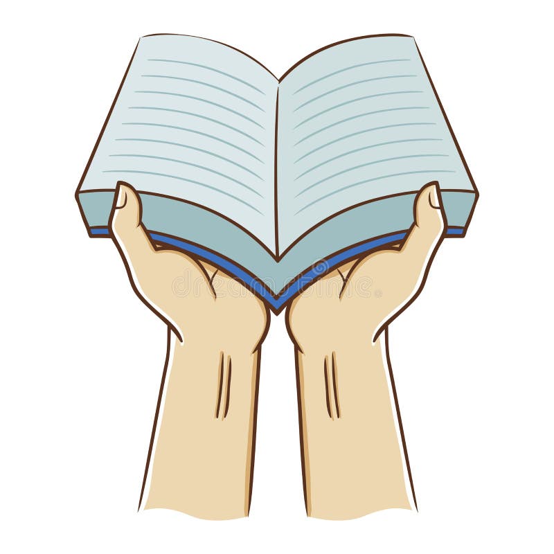 Vector stock of two hand holding an open book vector illustration.
