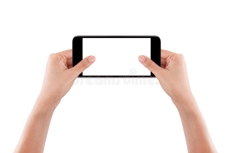 Two Hand Holding Mobile Smart Phone Stock Photo Image of capture