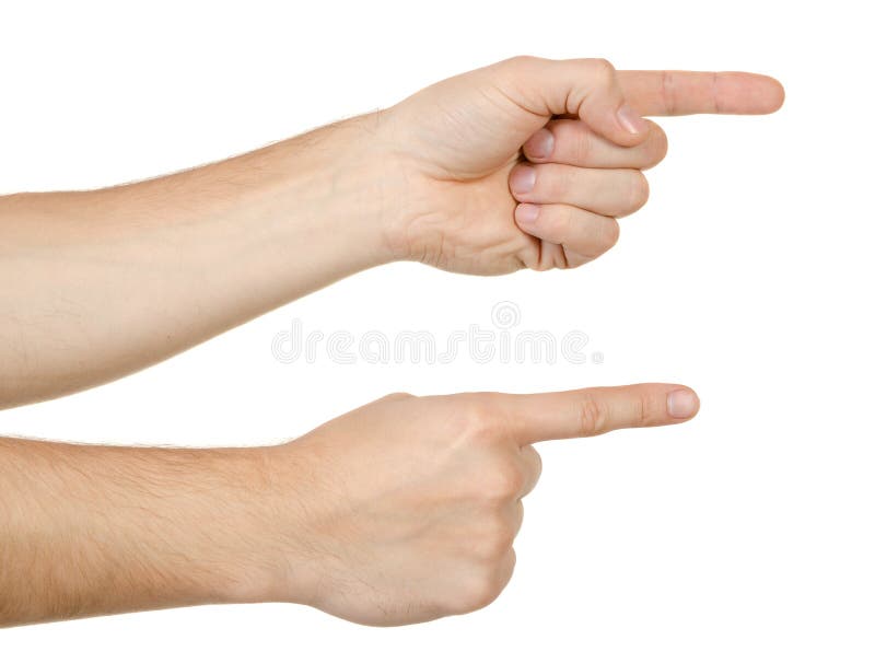 Two hand pointing, touching or pressing royalty free stock images