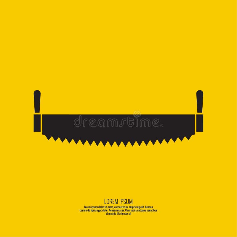 Twohanded saw icon. stock vector. Illustration of construction 121402596