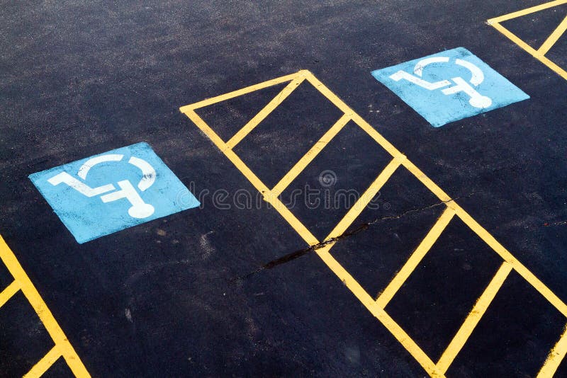 Two Handicapped Parking Spots Stock Image Image of spot, reserved
