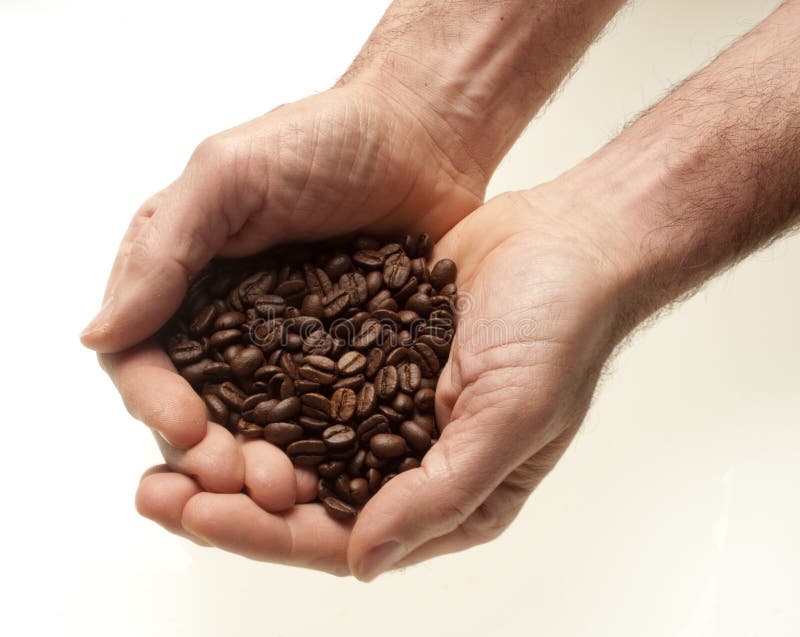 Two hands with coffee stock photo. Image of coffee, grains 30371744