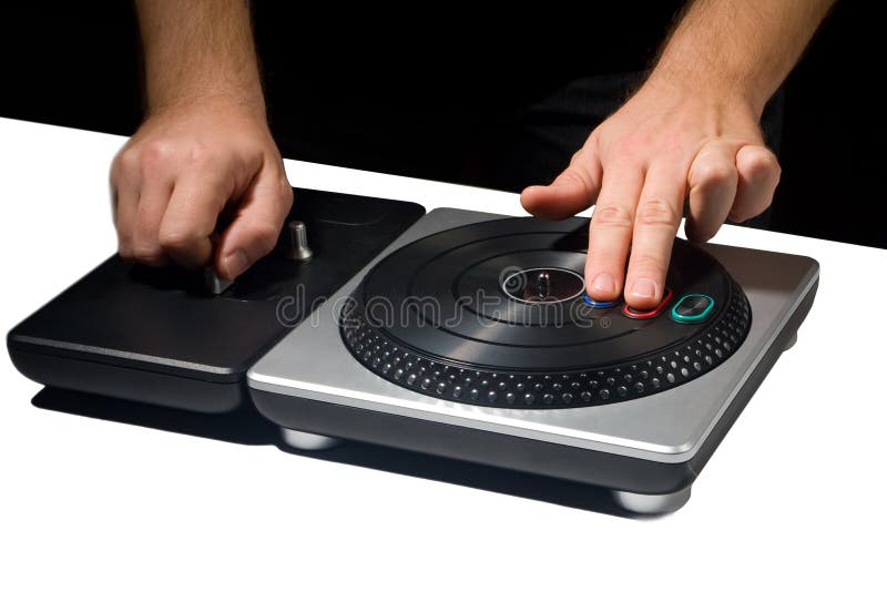 Two Hands on DJ Turntable Game Stock Photo Image of nintendo, disc 12510348