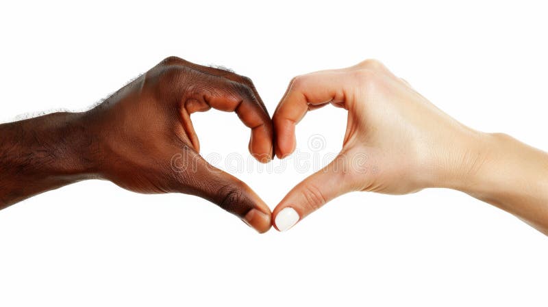 A Heart Hand Gesture. AI generated. Two hands form a heart shape against a white background.