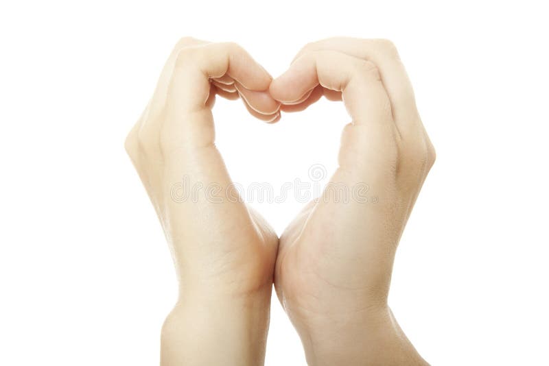 Two hands forming one heart