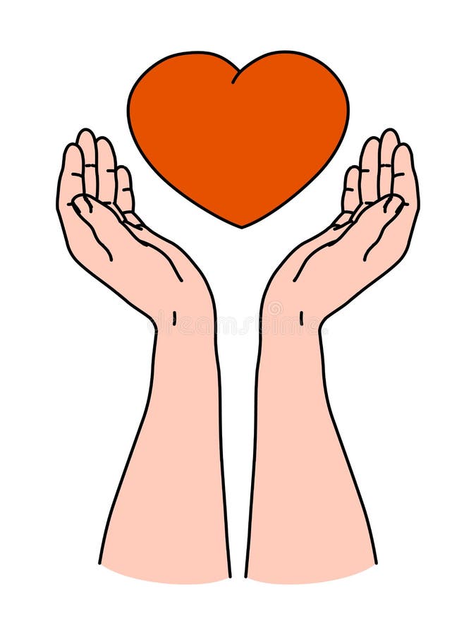 two hands holding a heart clipart transparent