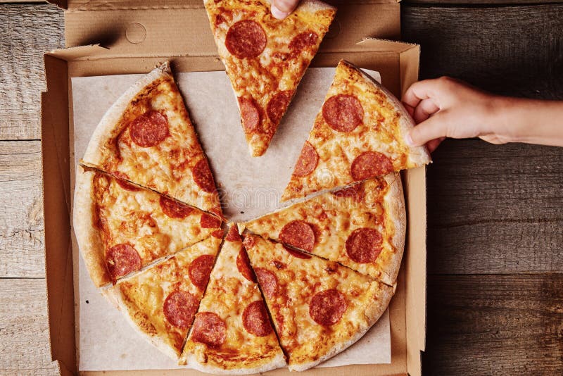 Download Two Slices Of Pizza In Cardboard Pizza Box. Stock Image - Image of pizza, snack: 103391733