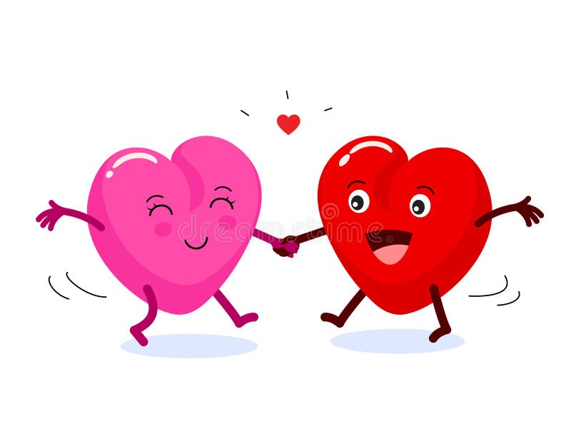 Two Happy Heart Character in Love. Stock Vector - Illustration of cartoon, love: 85763746 Two Happy Heart Character in Love. Stock Vector - Illustration of cartoon, love: 85763746