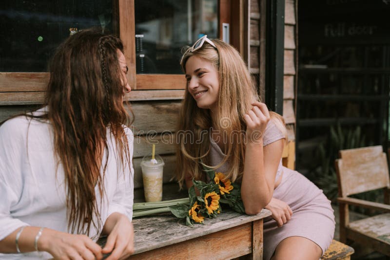 Lesbians Have Tender Feelings For Each Other Publicly Expressing Love