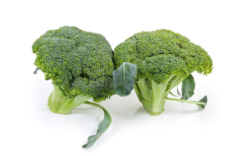 Two Fresh Ripe Broccoli Heads Stock Image Image of eating, organic