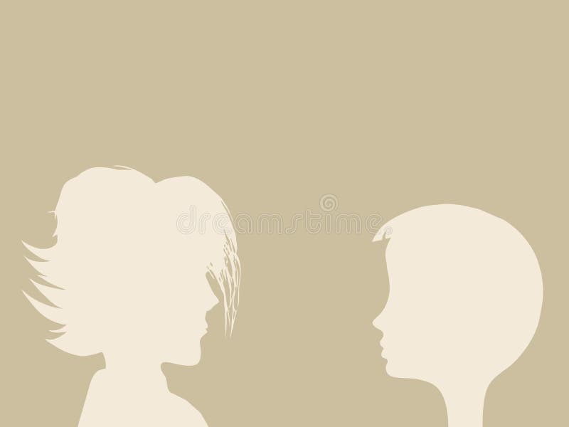 Two heads silhouette