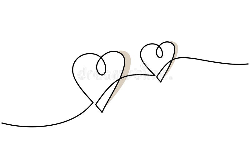Couple in Love with Continuous One Line Drawing Vector Illustration ...