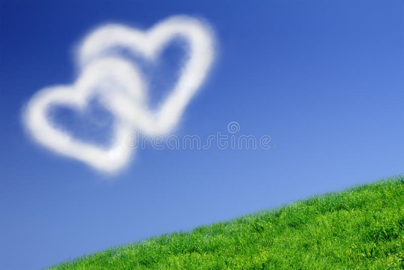 Two heart-shaped clouds