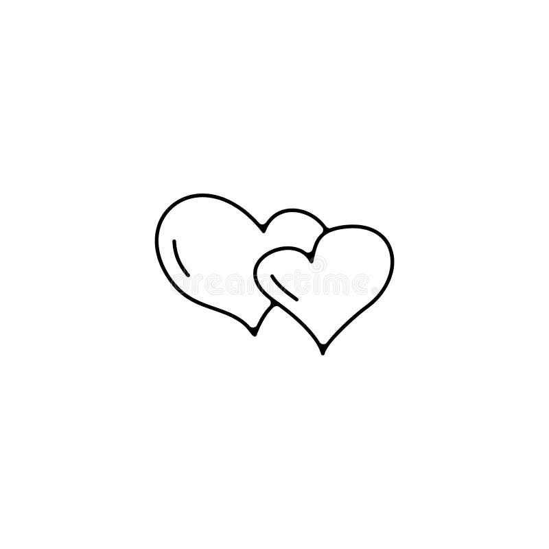 Two heart thin line icon. hearts linear outline icon stock illustration