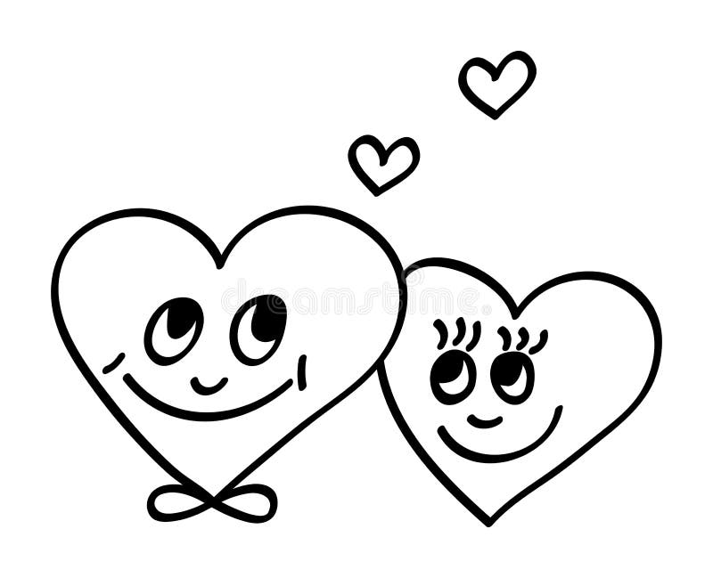 Two hearts vector illustration