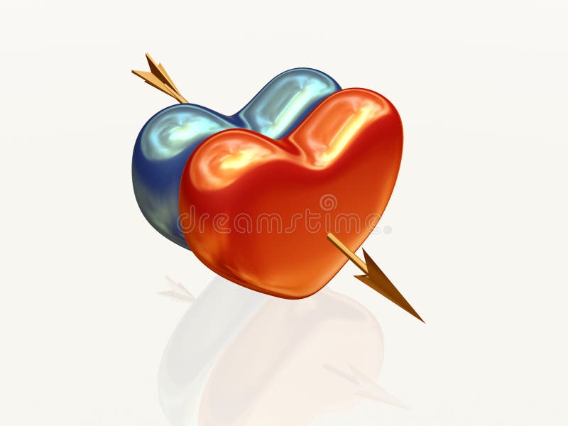 Two hearts with arrow 2