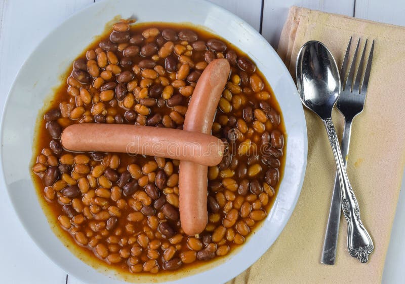 Hot Dogs and Beans stock image. Image of frankfurters - 1935675