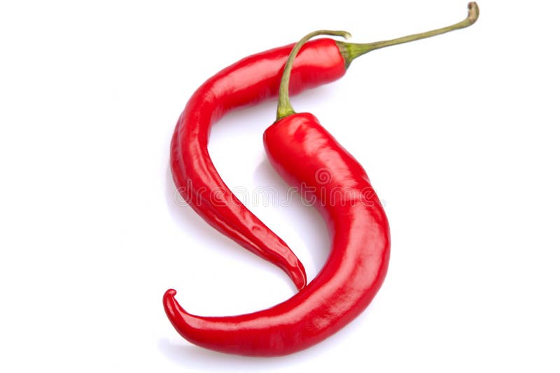 Two hot red peppers stock photography Two hot red peppers stock photography