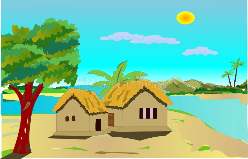 Two Houses Village Cartoon Background Vector Artwork Stock Vector - Illustration of backgrounds, plant: 224984868 Two Houses Village Cartoon Background Vector Artwork Stock Vector - Illustration of backgrounds, plant: 224984868