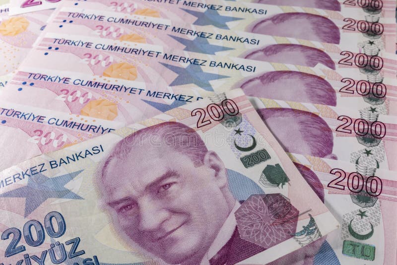 Two Hundred Turkish Liras. the Largest Banknote of the Turkish Economy ...