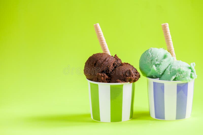 Two ice cream balls stock photo. Image of frozen, light 152658278