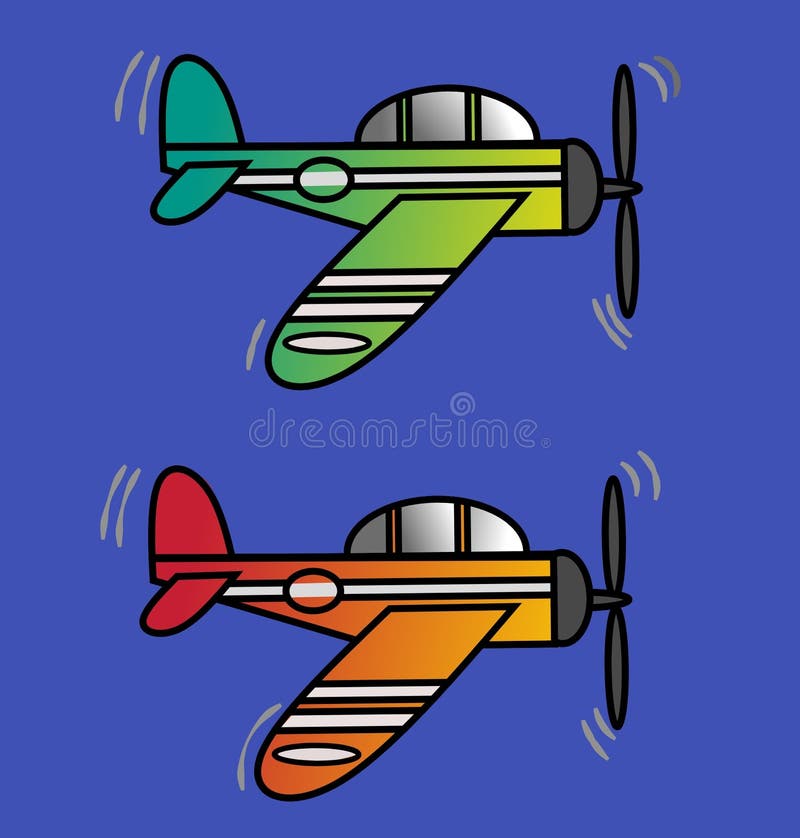 Cartoon propeller plane stock illustration. Illustration of drawing
