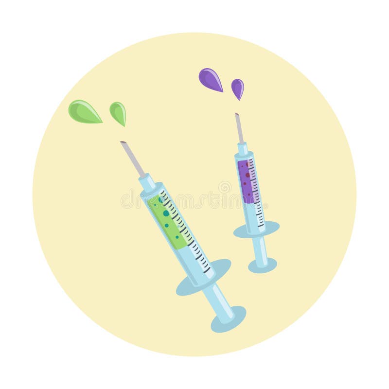Two Injection Needles Lab Equipment Stock Illustration Illustration