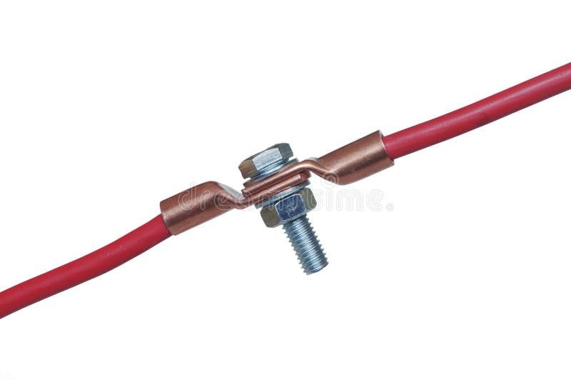 Two joint electric cables stock image. Image of electrician 20346031