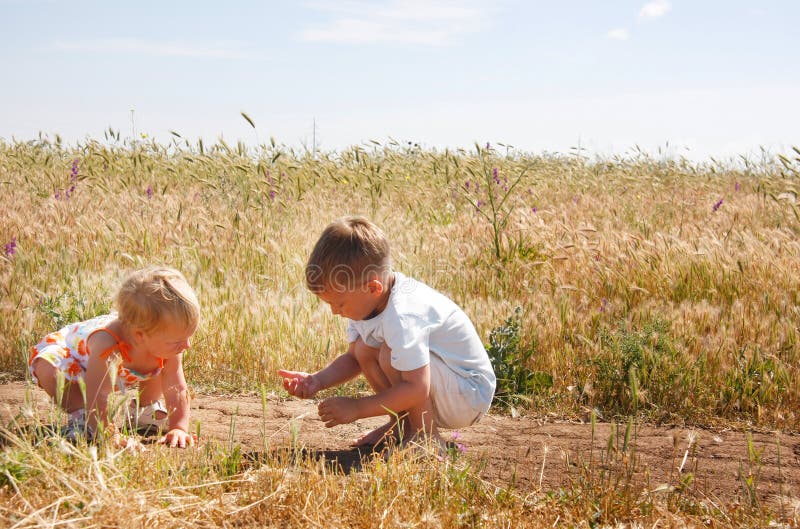 Two kids on country road