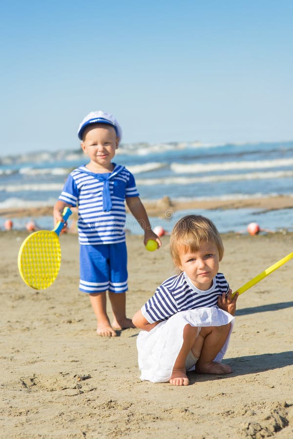 Two kids playing stock photo