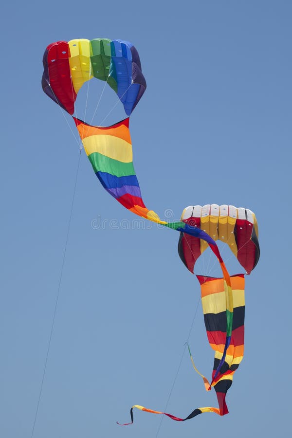 Kites in blue sky stock image. Image of leisure, blue 21995603