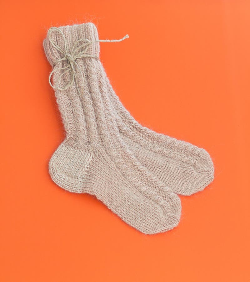 Two knitted socks stock photo. Image of woven, comfortable 45716938