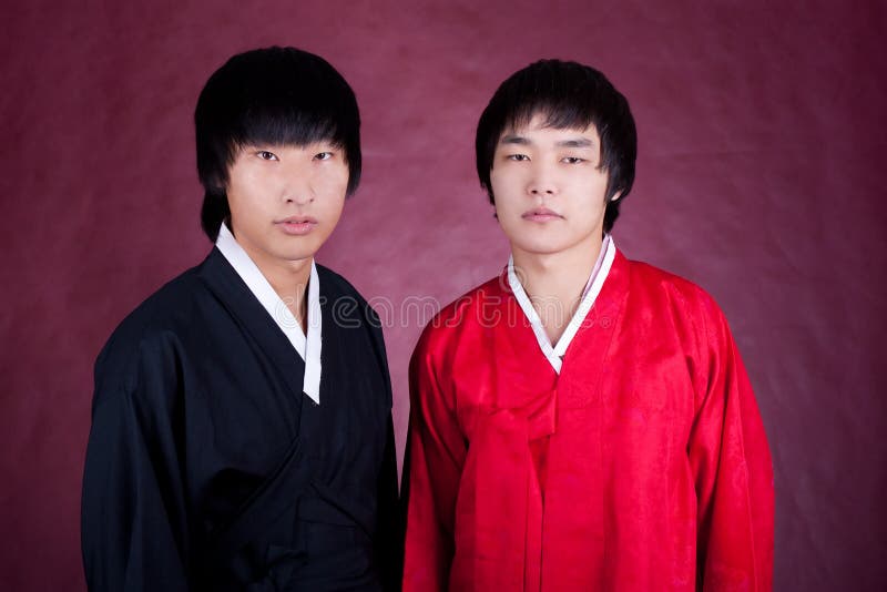 Two korean man in a traditional dress