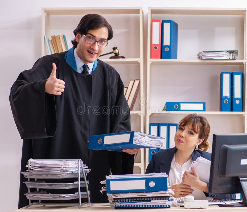 Two Lawyers Working in the Office Stock Image Image of decision