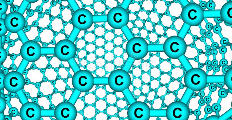 Graphene-like molecular structure isolated on white background royalty free illustration