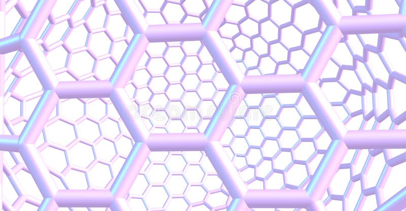 Graphene-like molecular structure isolated on white background stock illustration