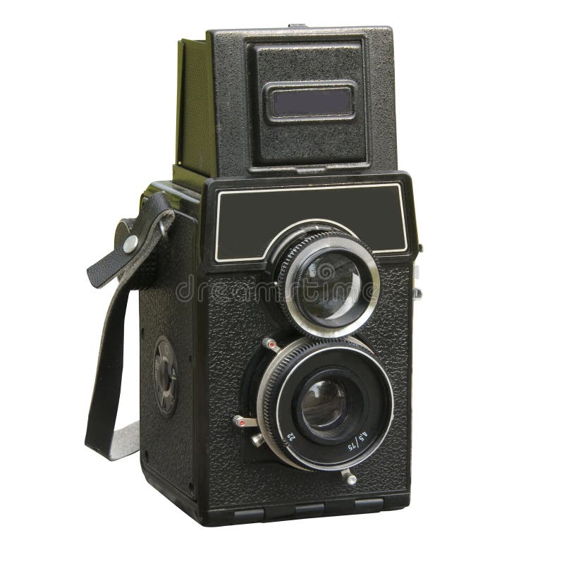 Two lens photo camera royalty free stock photography
