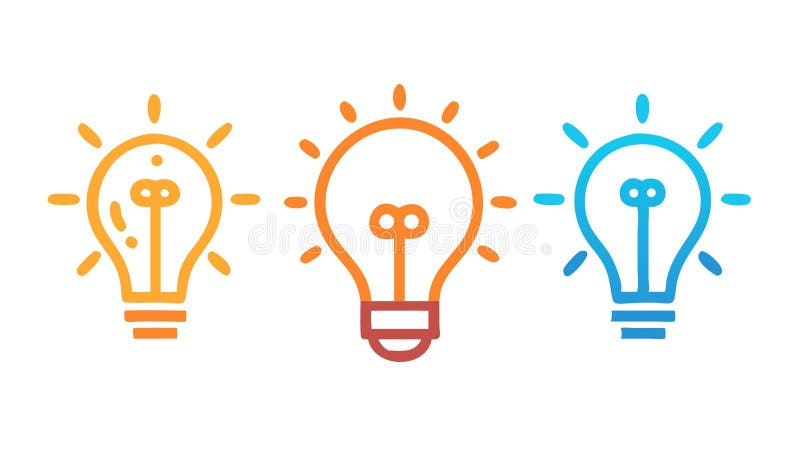 Two Lightbulbs Ideas Innovation Solutions Icon, vector design Generative AI royalty free illustration